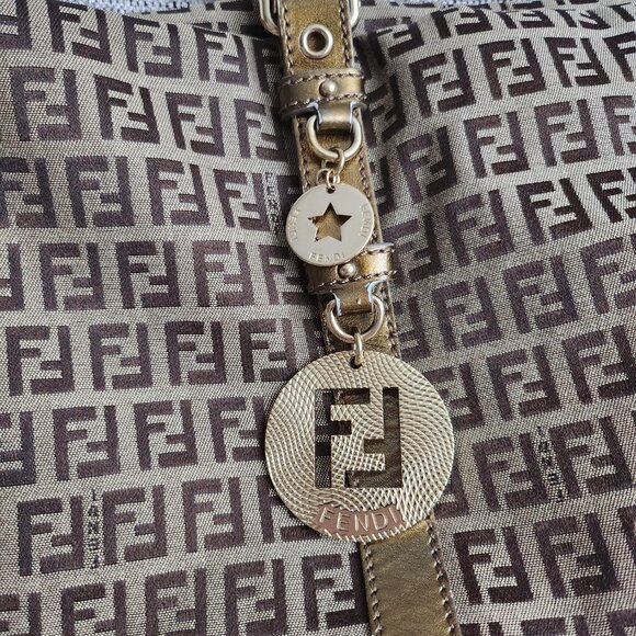 Authentic Fendi Zucchino Tote Charm Canvas Small - Picture 2 of 16